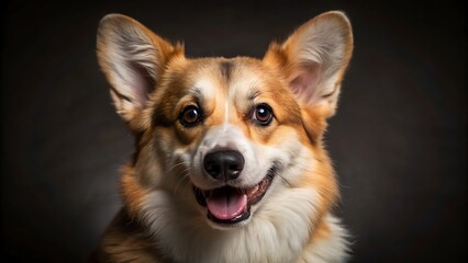 Obraz premium Portrait of a Smiling Dog Welsh Corgi Pembroke