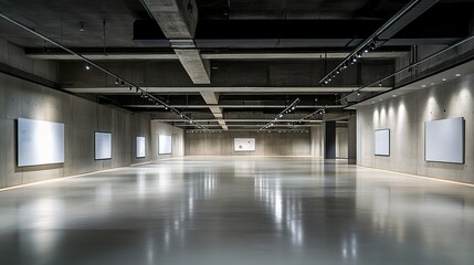 Modern Art Gallery Interior in Minimalist Style