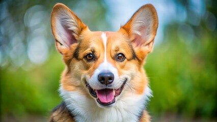 Obraz premium Portrait of a Smiling Dog Welsh Corgi Pembroke