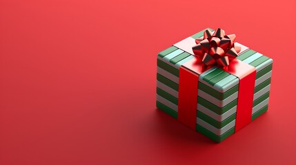Fototapeta premium 3D Rendering of a Festive Christmas Gift Box