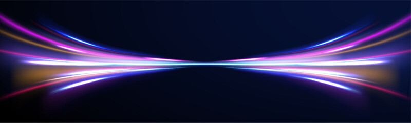 Colored shiny sparks of spiral wave. Curved bright speed line swirls. Shiny wavy path. Rotating dynamic neon circle. Magic golden swirl with highlights. Glowing swirl bokeh effect. vector