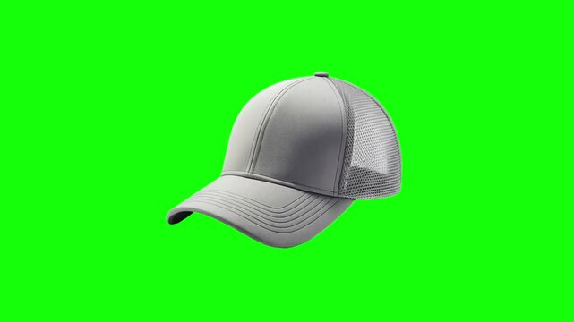 Closeup cap green screen animation motion graphic with chroma key clip template 4k Background. Easy removed green screen. High resolution. Ultra High Definition, 4k video.