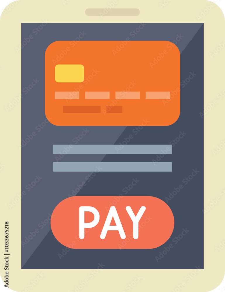 Aufkleber mobile phone displaying credit card payment form, enabling secure online transactions