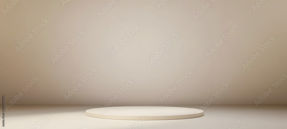 Aufkleber abstract pastel light yellow color and redial gradient background with white table backdrops display