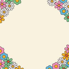 Obraz premium background with floral frame for text. Retro style