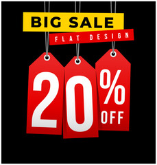 Special discount get 20% off, Flat design