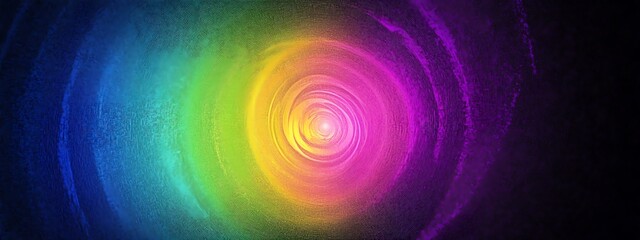 Obraz premium Abstract rainbow swirl with glowing light.