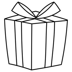 christmas gift outline illustration