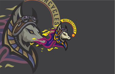 Fierce Egyptian Motorcycle Mascot Design
