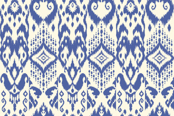 Ikat paisley embroidery on the fabric in Indonesia,India and asian countries.geometric ethnic oriental seamless pattern.Aztec style. illustration.design for texture,fabric,clothing,wrapping,carpet