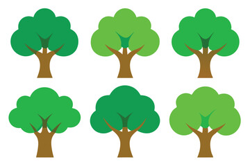 Set of tree vector Clipart on white background