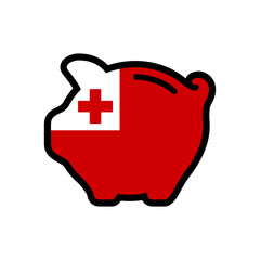 Flag of piggy bank icon