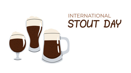International Stout Day. Celebrating The first Thursday of November. A cup of stout beer.