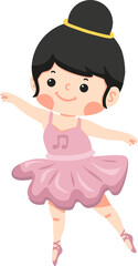 Cute Ballerina Girl Dancing cartoon