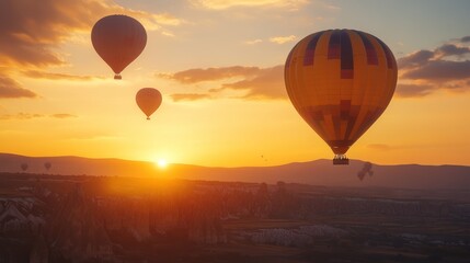 Obraz premium Hot Air Balloons at Sunrise in Cappadocia