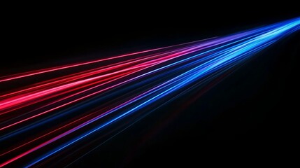 Colorful Abstract Light Streaks on Black Background, Modern Art Print