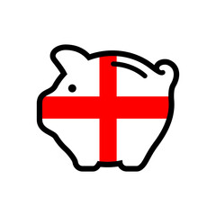 Flag of piggy bank icon