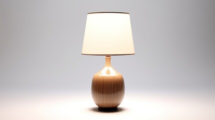 Wooden Table Lamp on a White Surface