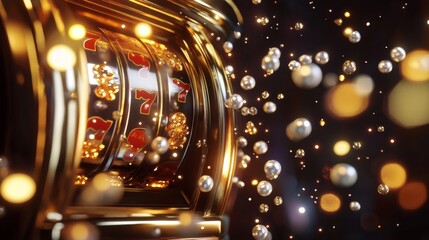 Gatsbythemed slot machine animation with liquid physics and effects