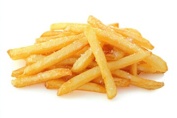 Pile of french fries isolated white