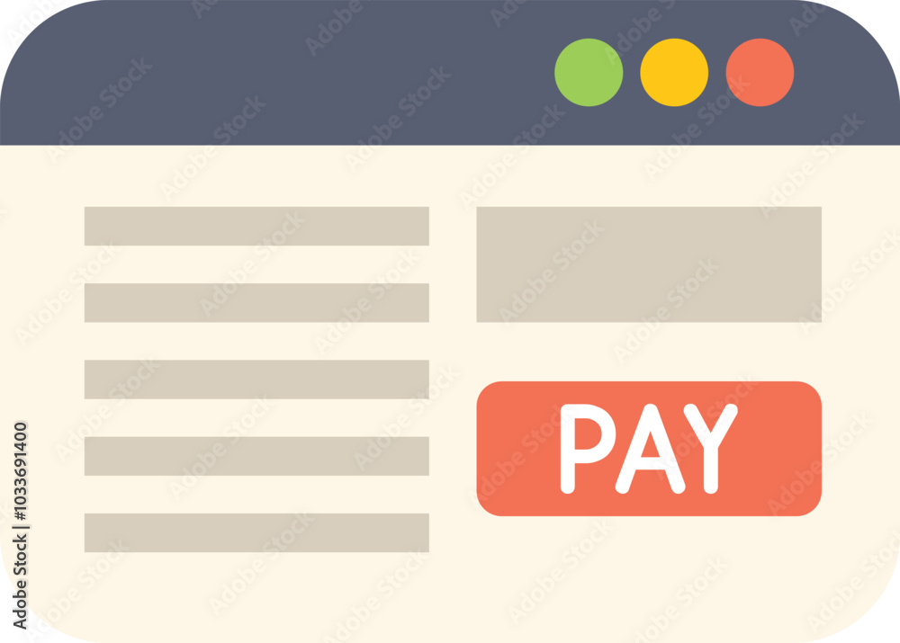 Poster website is showing an online payment process with a big red button