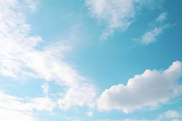 Fototapeta premium Summer blue sky cloud gradient light white background. Beauty clear cloudy in sunshine calm bright winter air bacground. Gloomy vivid cyan landscape in environment day horizon skyline view spring wind