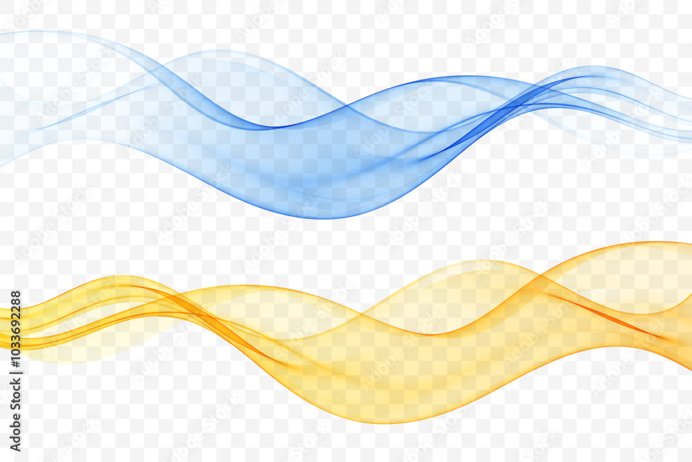 Poster transparent abstract wavy element. flow of transparent wave, design element.