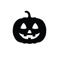 Pumpkin silhouette icon on a white background. Halloween pumpkin on white background