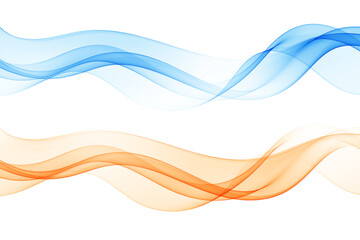 A collection of wavy shapes. Transparent element. Wavy background.