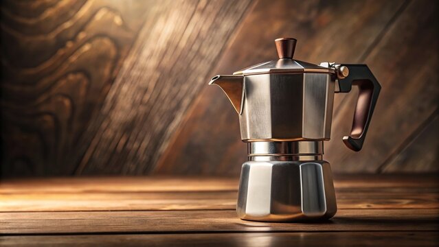 Italian coffee maker with low angle view