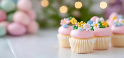 front view, Closeup.Spring sweets concept. Lifestyle For design, banner, poster, menu, print, poster, interior, flyer, card, banner, church