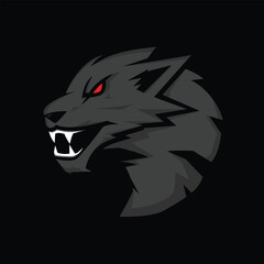 Modern Black Wolf Mascot Logo: Roar with Confidence on Your Team's T-shirts, Badges, and Emblems, From Esports to Apparel, Unleash the Power of Wolf Logo Vector Illustration and Mascot Emblem