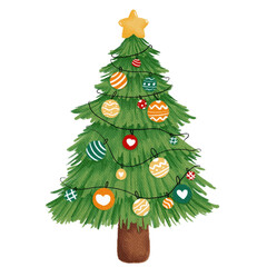 Retro Christmas Tree with Vintage Ornaments and Tinsel for a Classic Holiday Feel