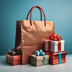 shopping bag with gifts