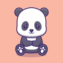 A Seamless Animal Background Featuring A Delightful Summer Illustration Of Cute Very Sad Baby Panda Vector