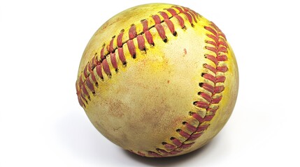 Softball on white. 