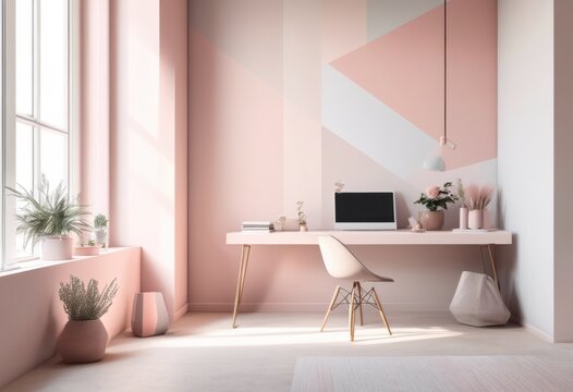 stylish minimalist workspace backdrop featuring clean soft tasteful visual farewell clutter distractions enhanced productivity, design, aesthetics