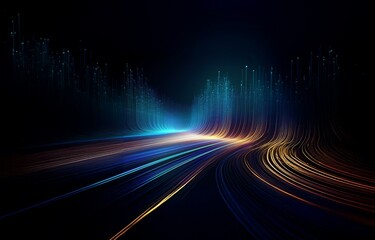 Abstract background of glowing lines and streaks, creating an effect of movement and energy.