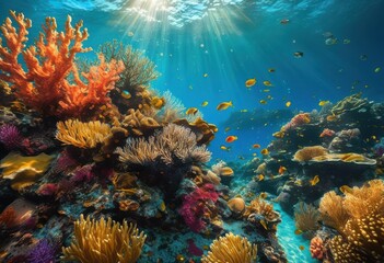Obraz premium stunning aquatic landscapes highlighting intricacies beauty waterscapes natural habitats, nature, ocean, lake, river, wetland, coastline, underwater