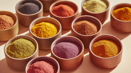 Spice-Themed Magazine Corner with Colorful Bowls