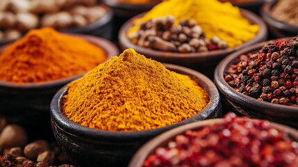 Spice-Themed Magazine Corner with Colorful Bowls