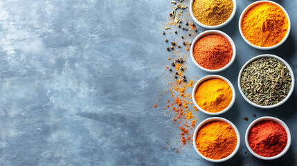 Spice-Themed Magazine Corner with Colorful Bowls