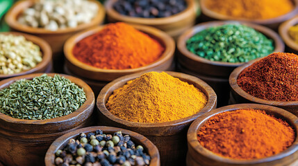 Spice-Themed Magazine Corner with Colorful Bowls