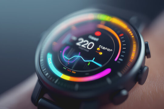 Smartwatch with various health tracking features The interface is detailed and easy to use.