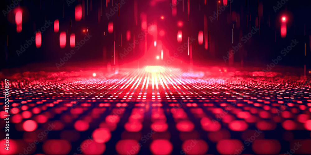 Poster a red background with a bright red dot in the middle