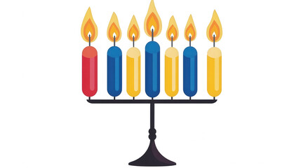 Fototapeta premium Flat Hanukkah Table Ornament Icon, Jewish Holiday Decorations, PNG File, Isolated on White