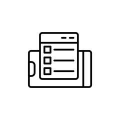 Device task outline icons, minimalist vector illustration ,simple transparent graphic element .Isolated on white background