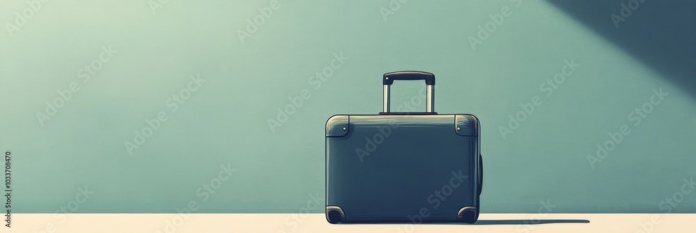 Aufkleber this artwork features a cleanly drawn suitcase with a handle, emphasizing simplicity and modern desi