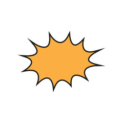 Comic explosion speech bubble vector shapes