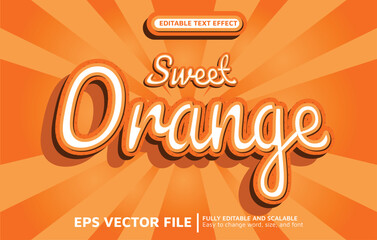 Editable Text Effect with Sweet Orange Style